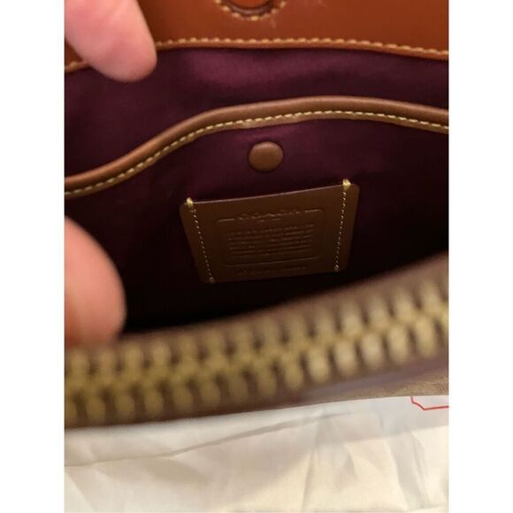 Coach Signature Brown and Red Handbag - Picture 7 of 12